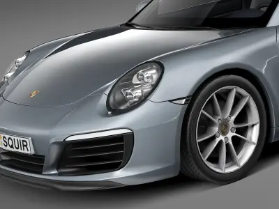  HQ LowPoly Porsche 911 Carrera Coupe 2016 Low-poly 3D model