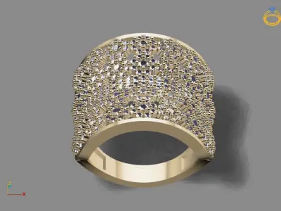 STL 3DM Print Ready Women Diamond Ring Lightweight Printable  3D print model 96