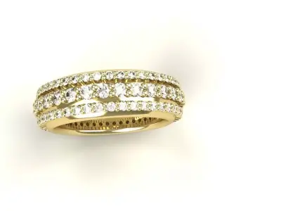 Diamond Eternity Ring Size 7 Gold Silver Platinum Luxury Jewelry 3D print model