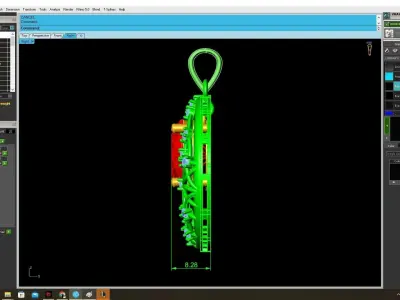 Elegant Crescent Moon Gemstone Pendant 3D Model 3925 3D print model