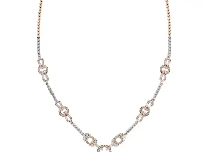 Diamond Necklace 360 animation renders 3dm stl details 3D print model