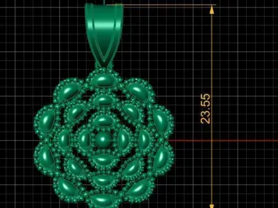 precious flower pendant 3d printable model 3D print model