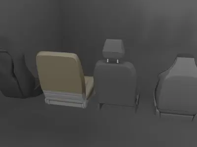 Car Seat Pack Low-poly 3D model