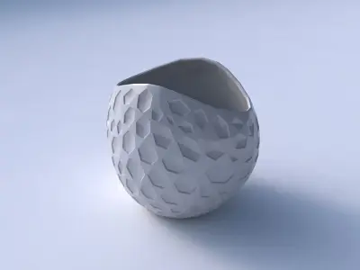 Bowl compressed 3 with crystal dents 3D print model