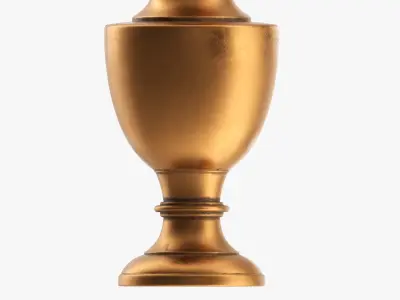 Oriental metal vase 02 3D model