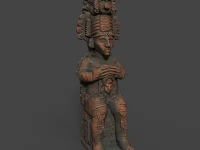 Mayan Inca Aztec Statue 220822 Low-poly 3D model