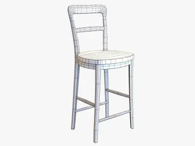 ClineCounter Stool-white painted Low-poly 3D model