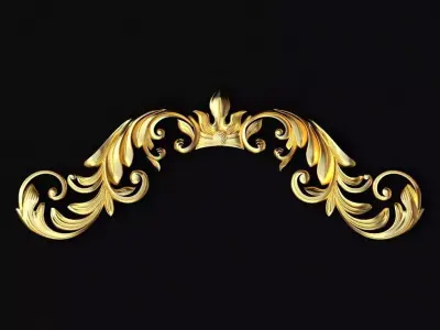 Central decor ornament for furniture 3D model 722