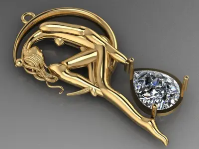 Moon pendant 3D print model