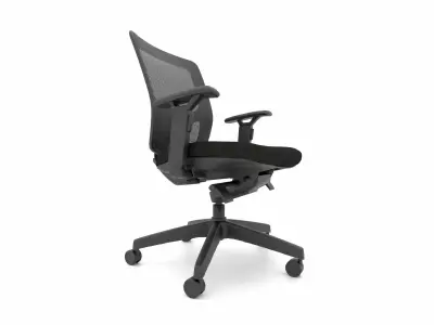 Modern Office Chair - with mesh for the back - No headrest Low-poly 3D model