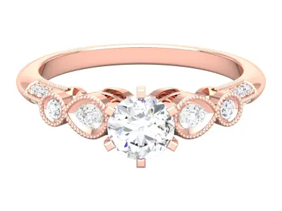 Solitaire ring model 3D print model 16