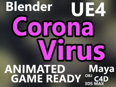 virus corvid-19 coronavirus corona Low-poly 3D model