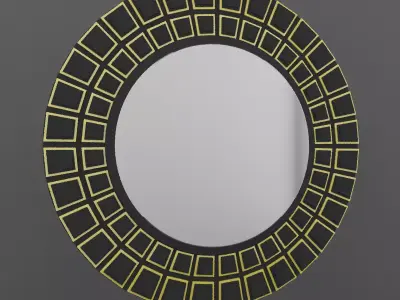 Mirror round gold Free 3D model