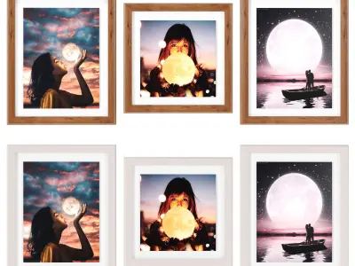 Art Frams 10- Moon girls Free 3D model