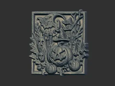hallowen themed scene cnc model 3D print model