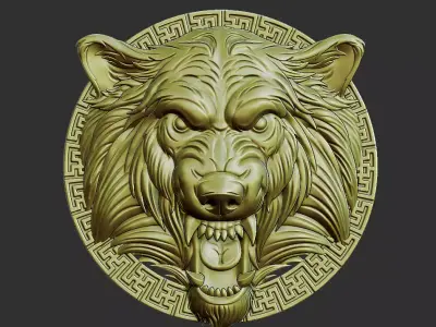 wolf head 3D print model