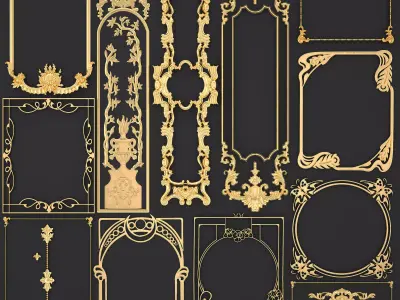 Collection stucco molding frame 3D model get