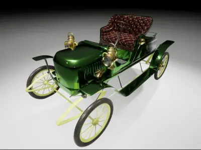 1907s Stanley Steam Car 3D model