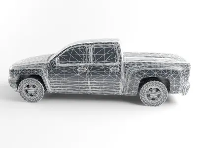 Low Poly Pickup Truck Game Ready Asset Low-poly 3D model