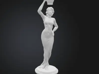 Elegant Woman Holding a Vase 3D print model