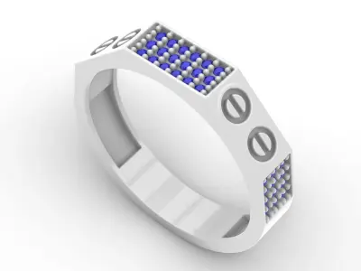 Jewelry Diamond Ring Model RG18 Free 3D print model