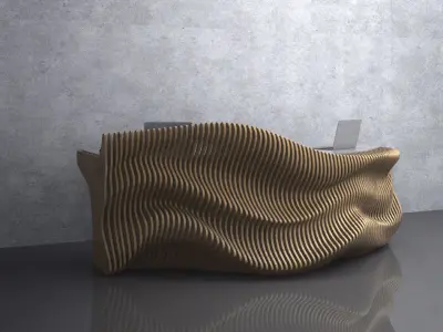 Parametric Wavy Wooden Furniture 10  - CNC files for cutting 3D model