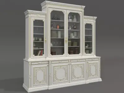 Classic Display Cabinet and Decoration 14 3D model