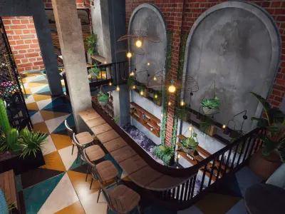 Exterior Coffee Restaurant  Free 3D model