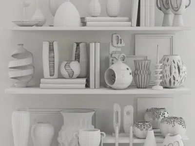 vase decorative set 01 3D model