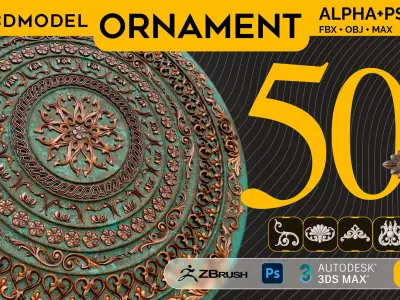 50 Ornament Brush -VOL 01 3D model