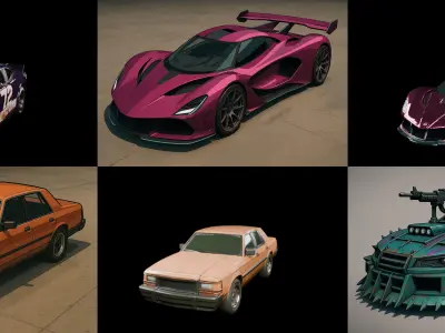 Sport Car bundle 18 pack 100 glb 3D model