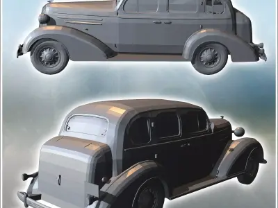 Chevrolet Master Deluxe 1936 sedan car 13 - Modern WW2 WW1 World 3D print model