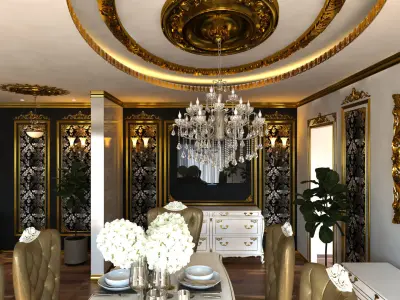 Luxury Lux Salon Saloon Home 3D model