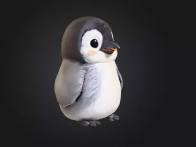 Fluffy Friend Penguin Low-poly 3D model
