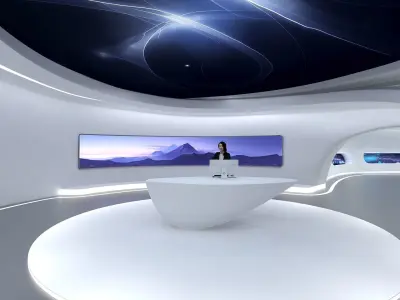 A futuristic exhibition hall 3D model