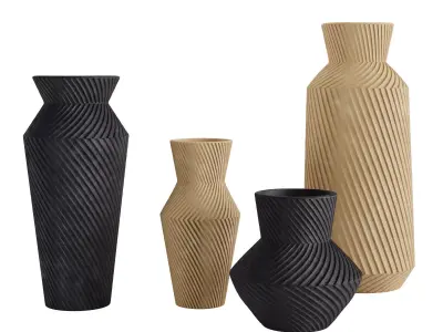 Asher Ceramic Vases 3D model