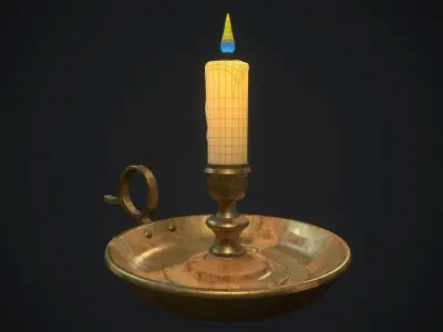 Candle 6 PBR Low-poly 3D model