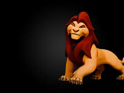 Lion Prime Rigged Low-poly 3D model