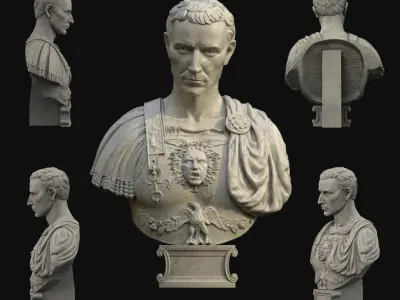 Caesar Bust Low-poly 3D model