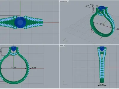 ring code 215 3D print model