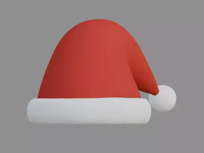Santa Hat 3D Model Red Christmas Hat Free 3D model