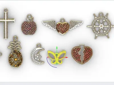 dijes- Colgantes paquete de 10 surtidos -v- 3D print model