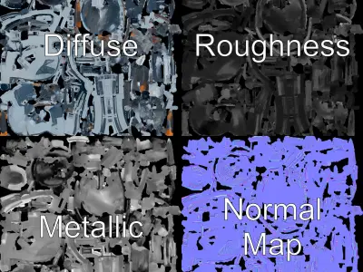 Futuristic City Globe Model Pack with Floating Architecture Low-poly 3D model