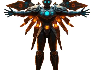 Neo Mechanical Warrior model pack Low-poly 3D model