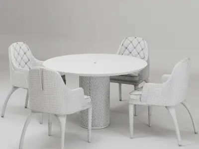 Dinning chair and table49 3D model