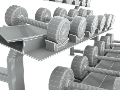 dumbbell-rack-jordan-02 Low-poly 3D model