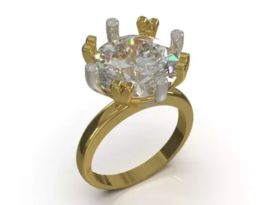Bridal wedding solitaire stl 3dm ring model sr0099 3D print model