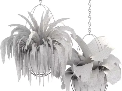 Metal Hanging Plants 05 3D model