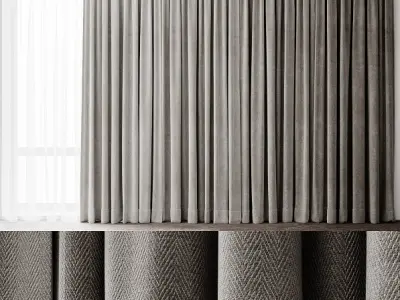 Curtains Low-poly 3D model