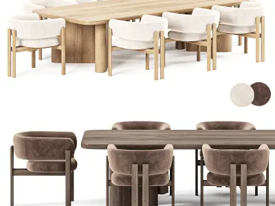 Tabmi Dining Table Bay chair 3D model